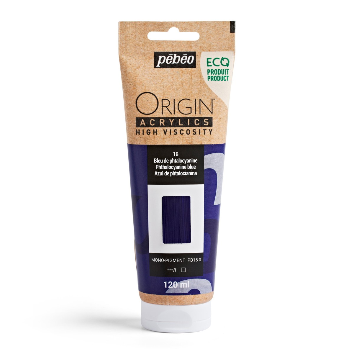 Pebeo Origin Acrylics - 120 ml - 16 Phthalocyanine Blue