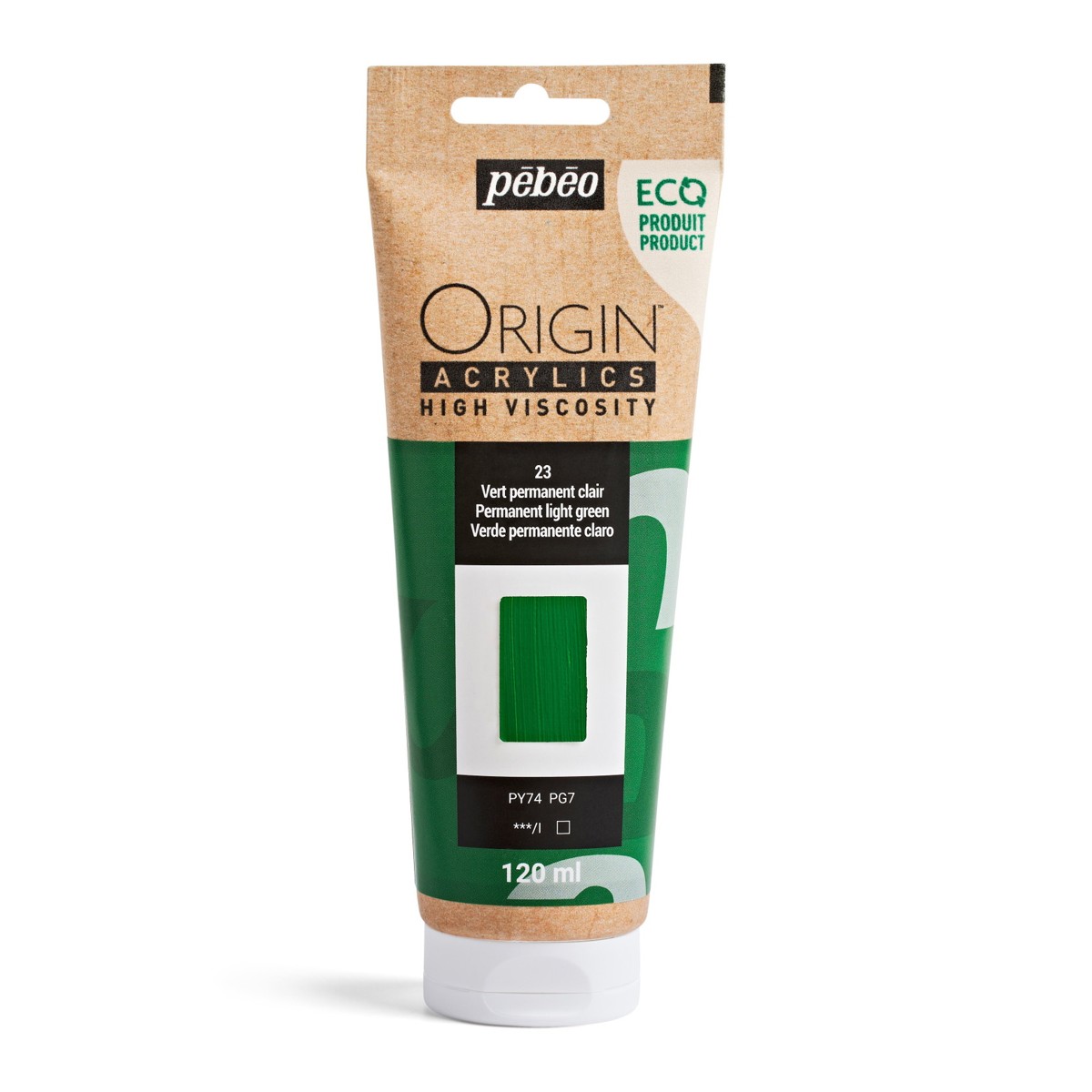 Pebeo Origin Acrylics - 120 ml - 23 Permanent Light Green