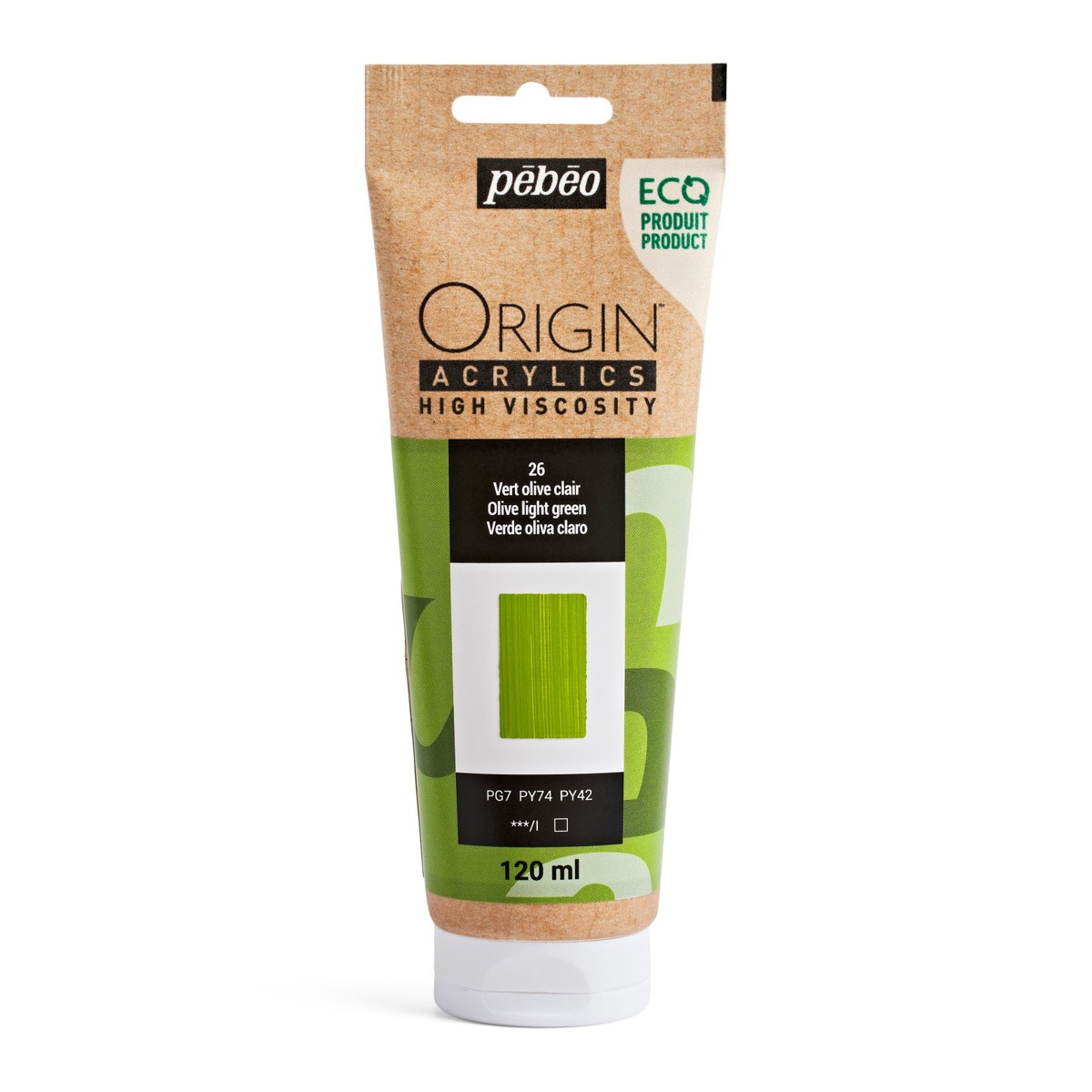 Pebeo Origin Acrylics - 120 ml - 26 Olive Light Green