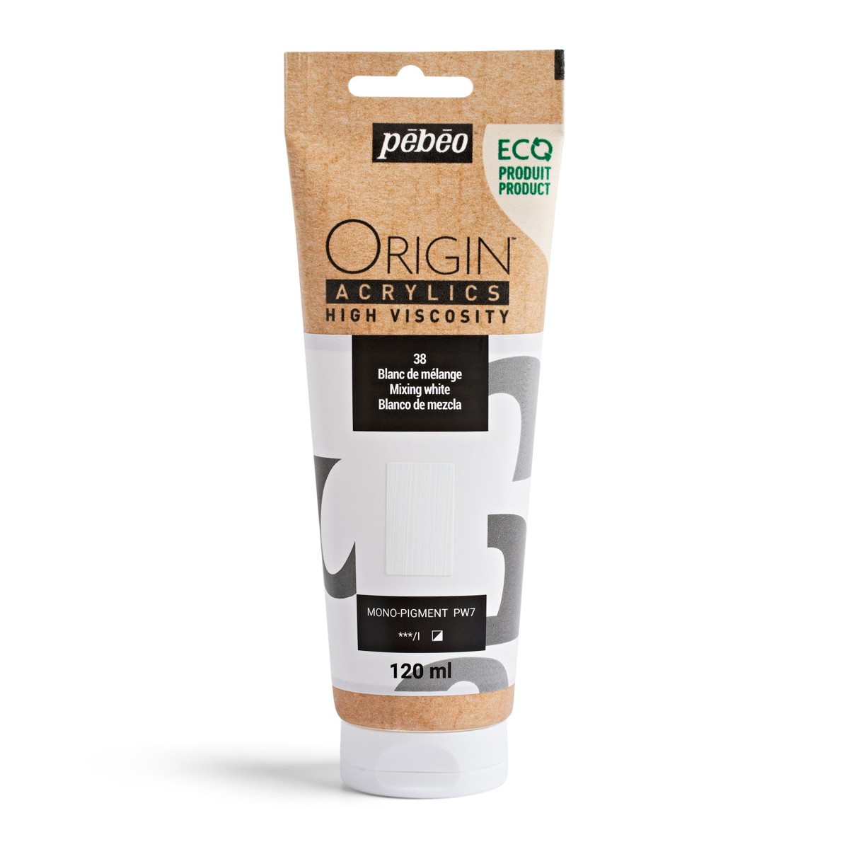 Pebeo Origin Acrylics - 120 ml - 38 Mixing White