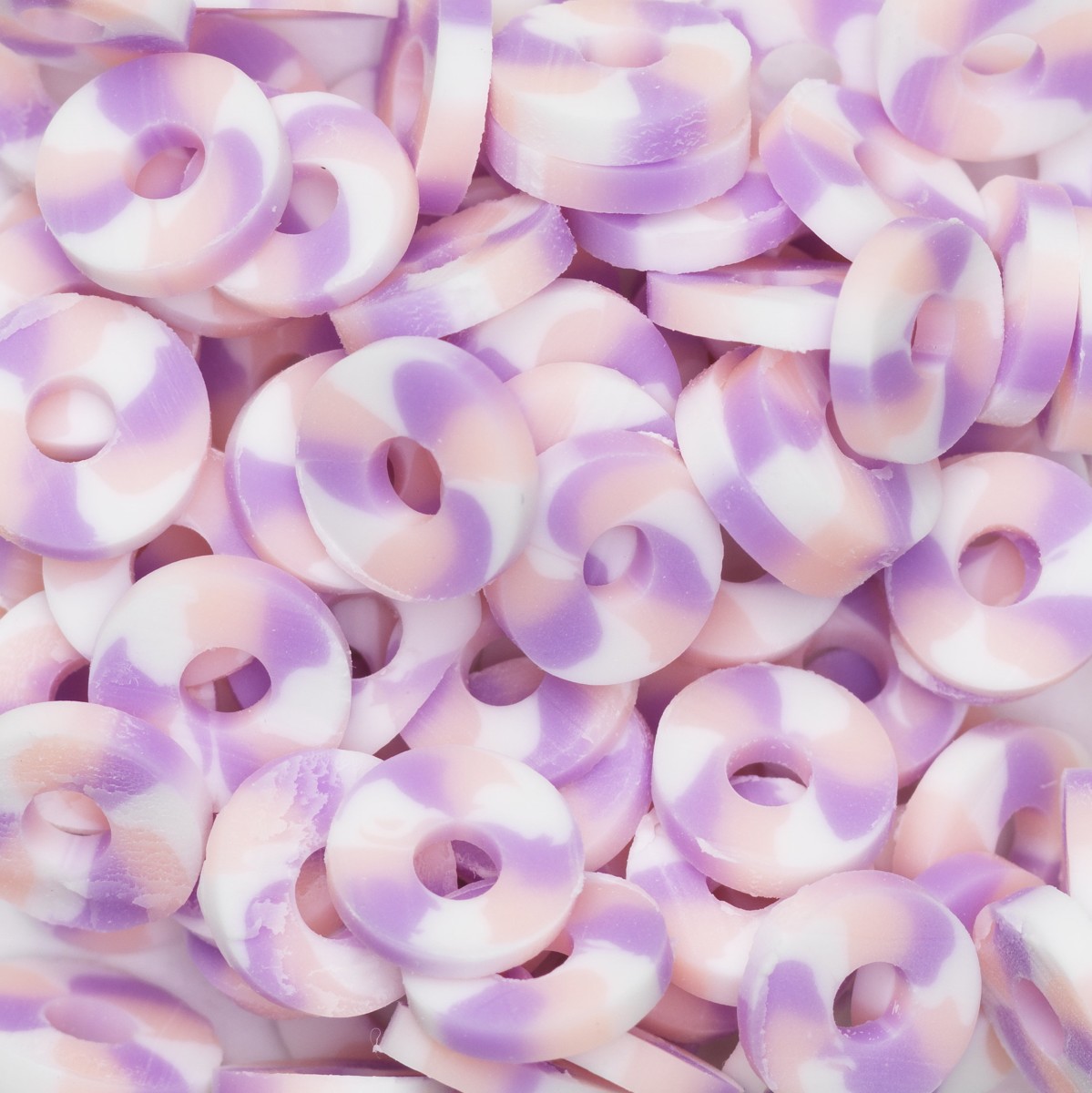 Katsuki kralen mix - streepjes abrikoos/lila