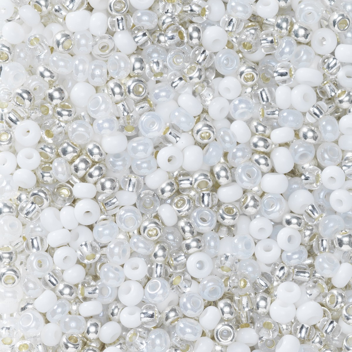 Rocailles - 9/0 - mix zilverkleurig