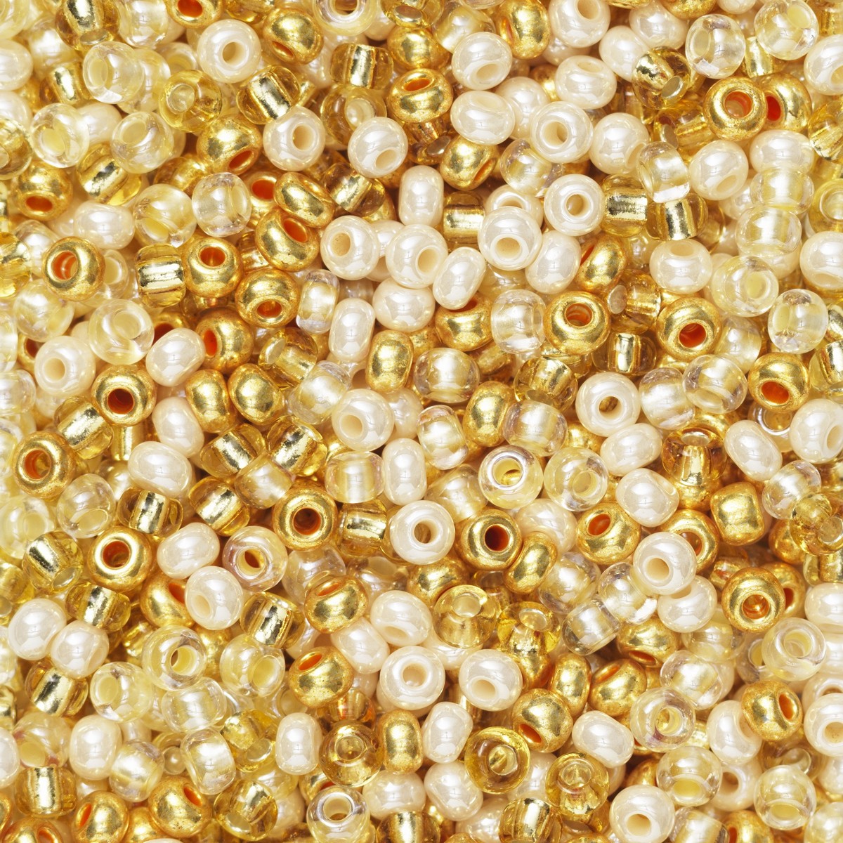 Rocailles - 9/0 - mix goudkleurig