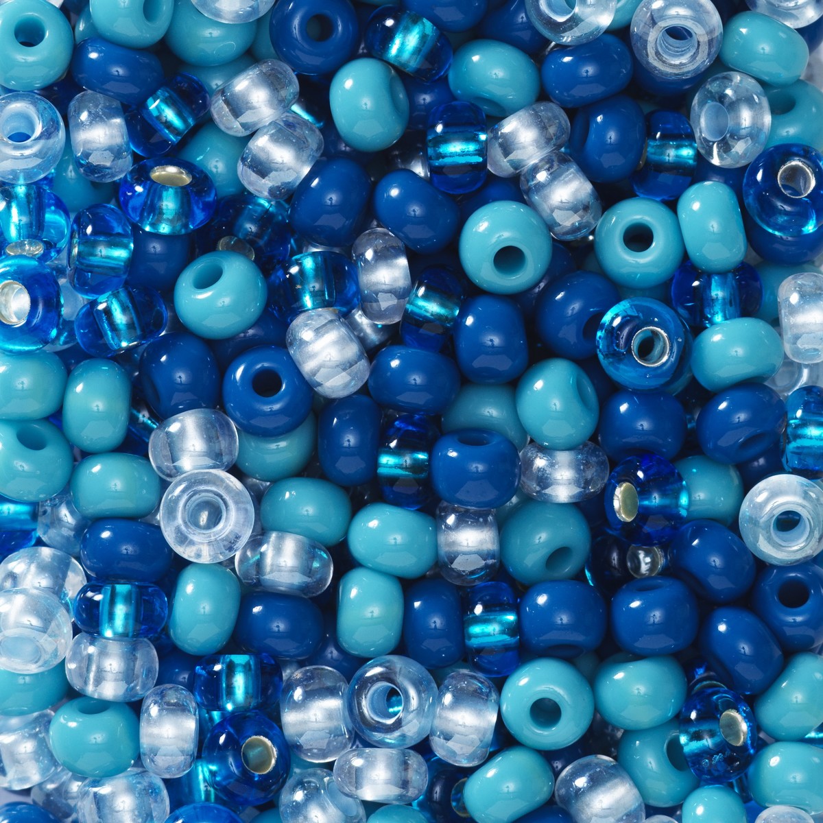 Rocailles - 6/0 - mix blauw