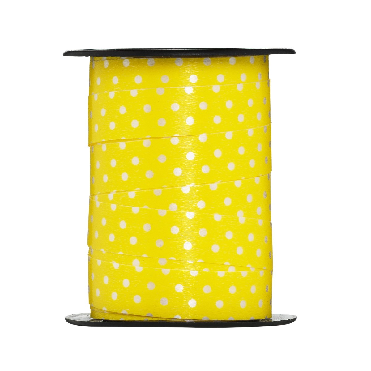 Cadeaulint - 10 meter - geel gestipt mat