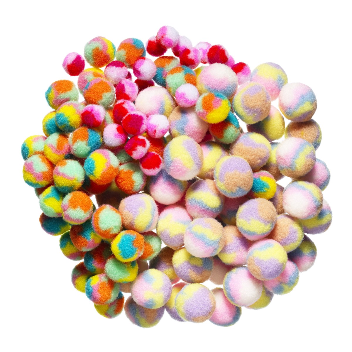 Pompons - 150 stuks - multicolor