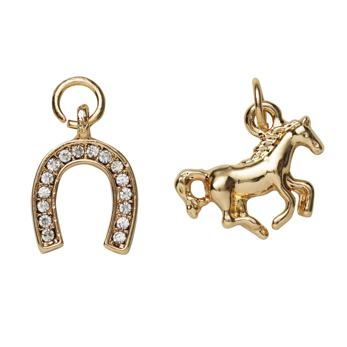 Charm Series hangers - hoefijzer/paard goudkleurig