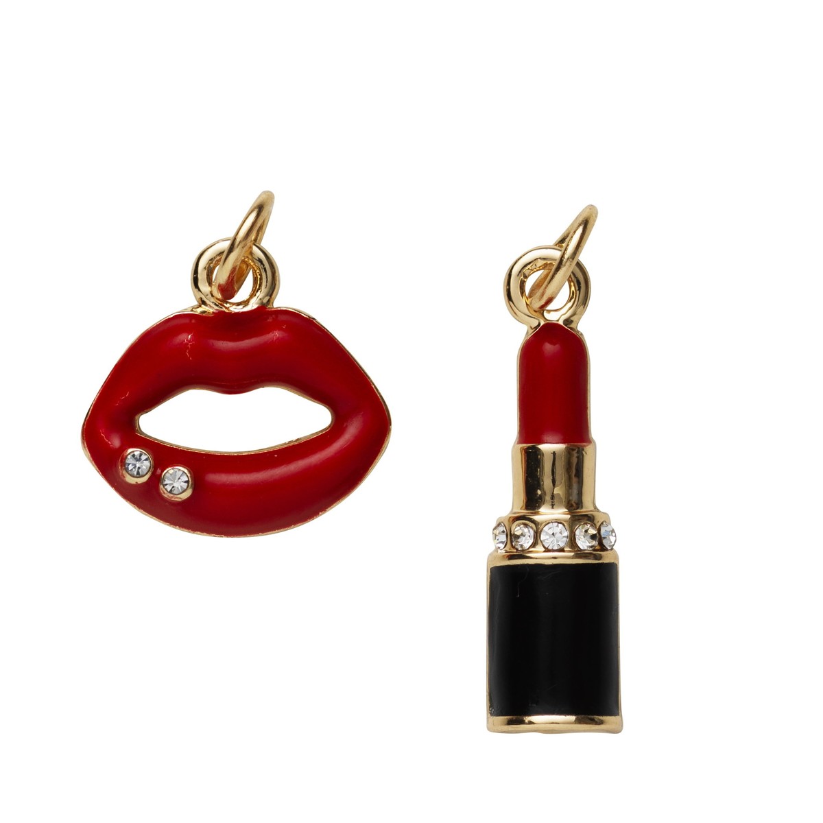 Charm Series hangers - mond/lippenstift goudkleurig