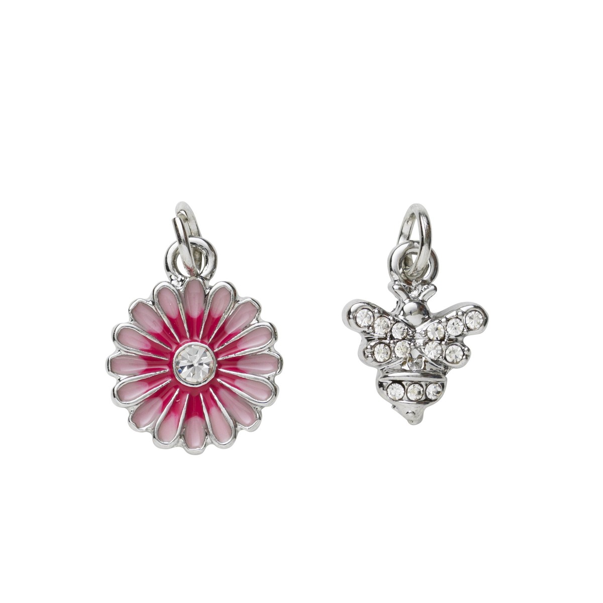 Charm Series hangers - bloem/bij zilverkleurig