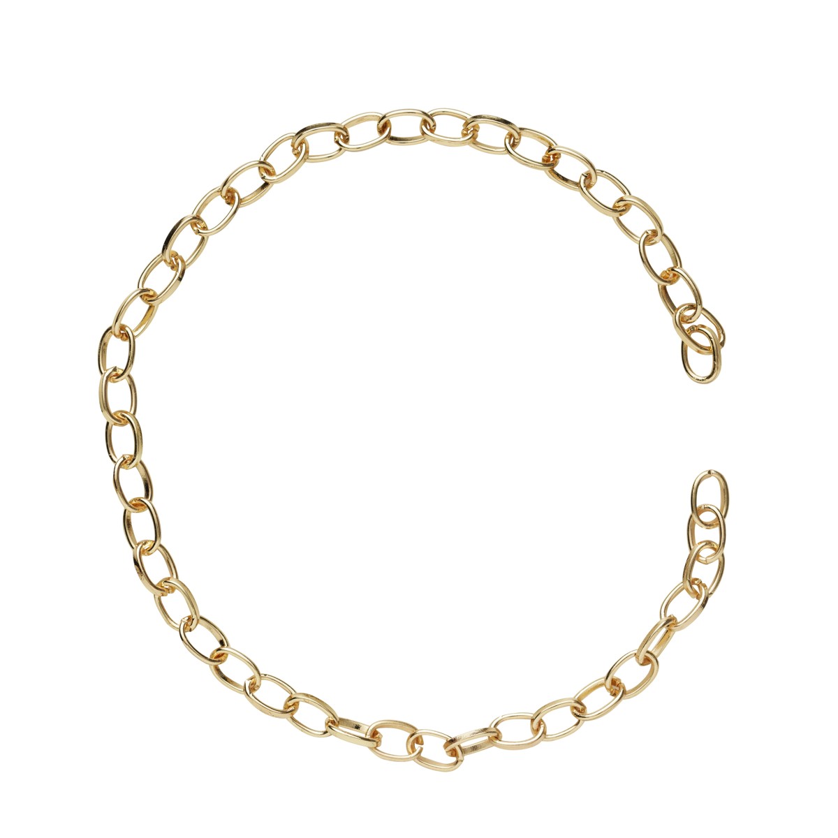 Charm Series ketting ovaal - 18 cm - goudkleurig