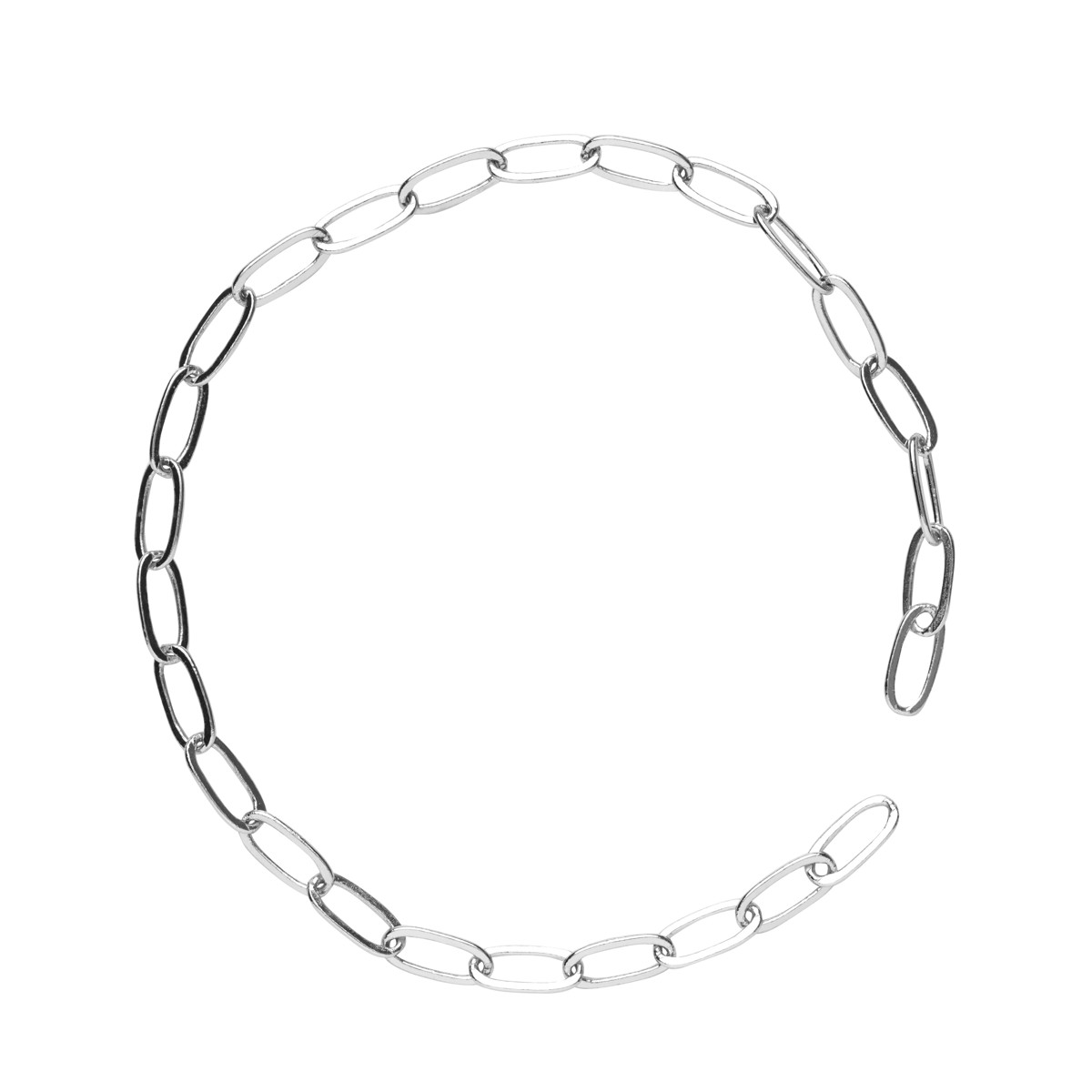 Charm Series ketting pilvorm - 18 cm - zilverkleurig