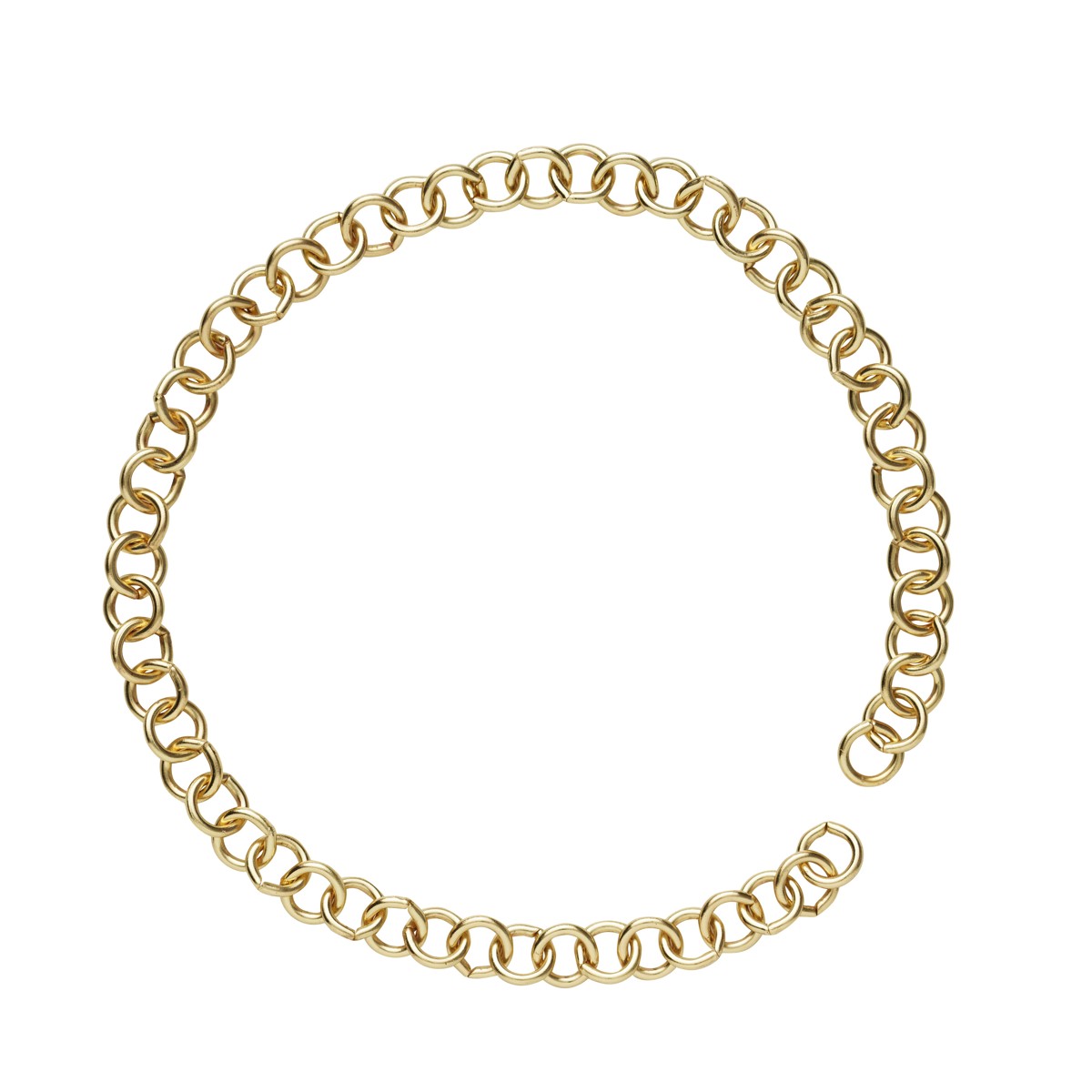 Charm Series ketting rond - 18 cm - goudkleurig