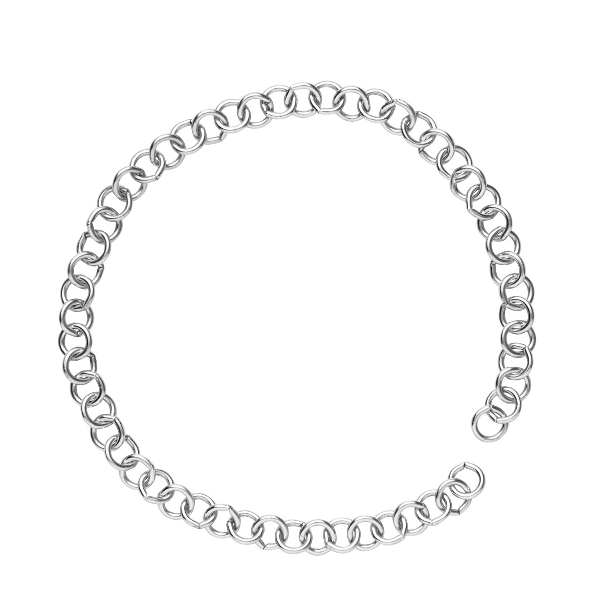 Charm Series ketting rond - 18 cm - zilverkleurig