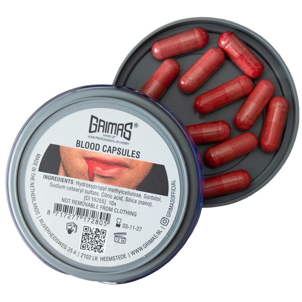 Grimas bloedcapsules - 10 stuks