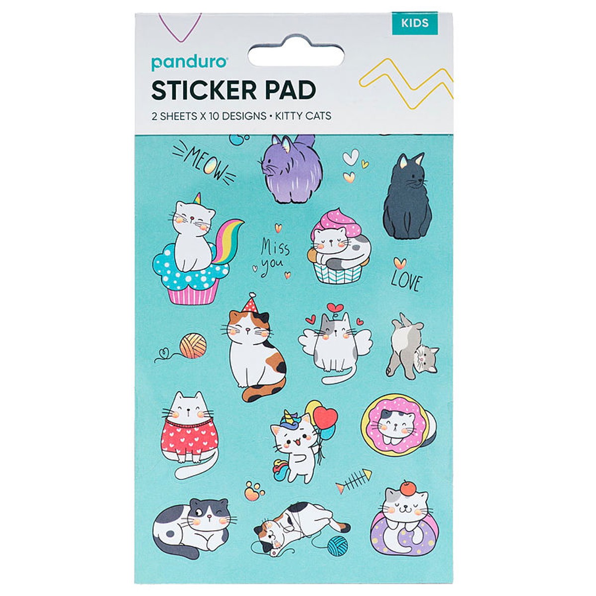 Stickerblok - 20 vellen - katten