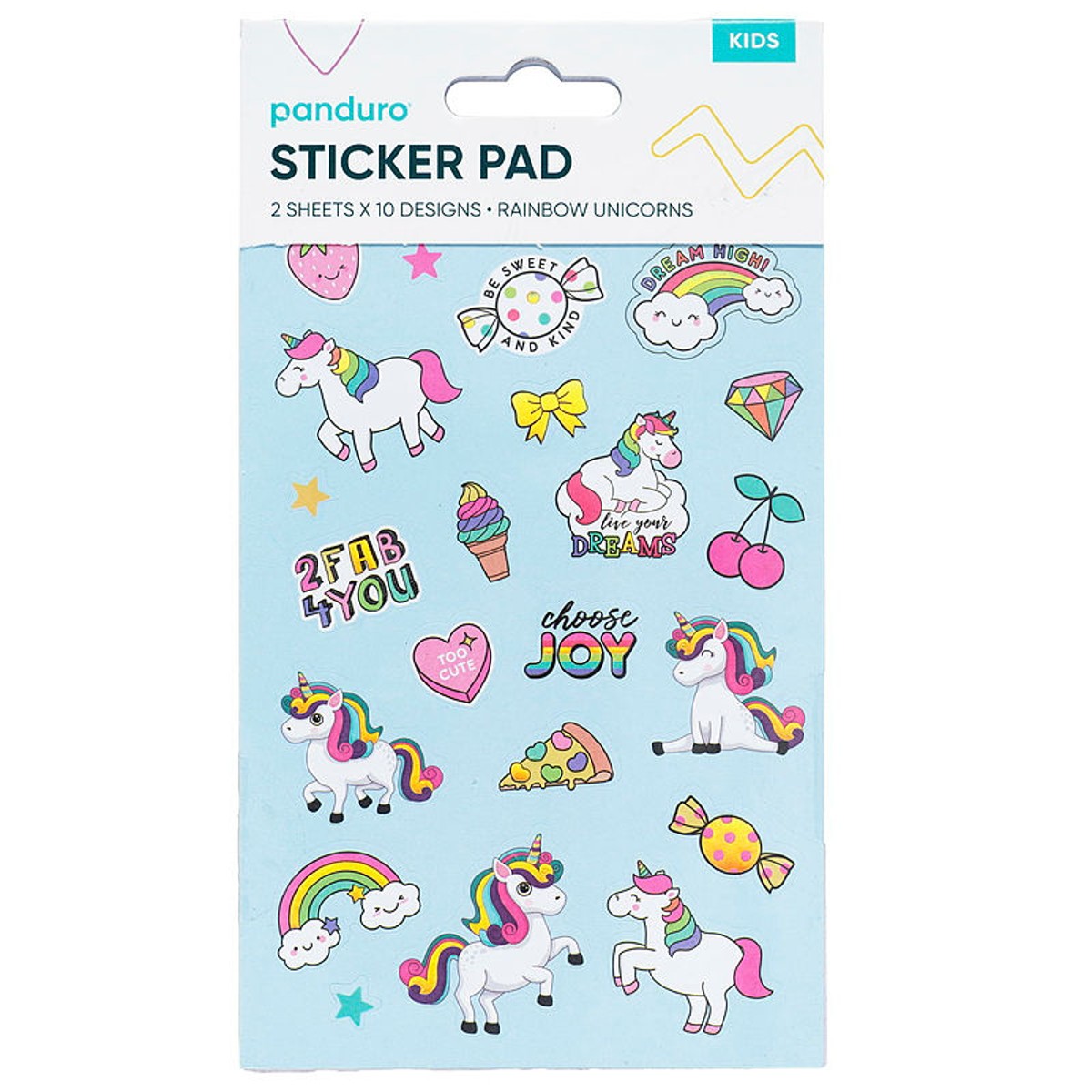 Stickerblok - 20 vellen - eenhoorns