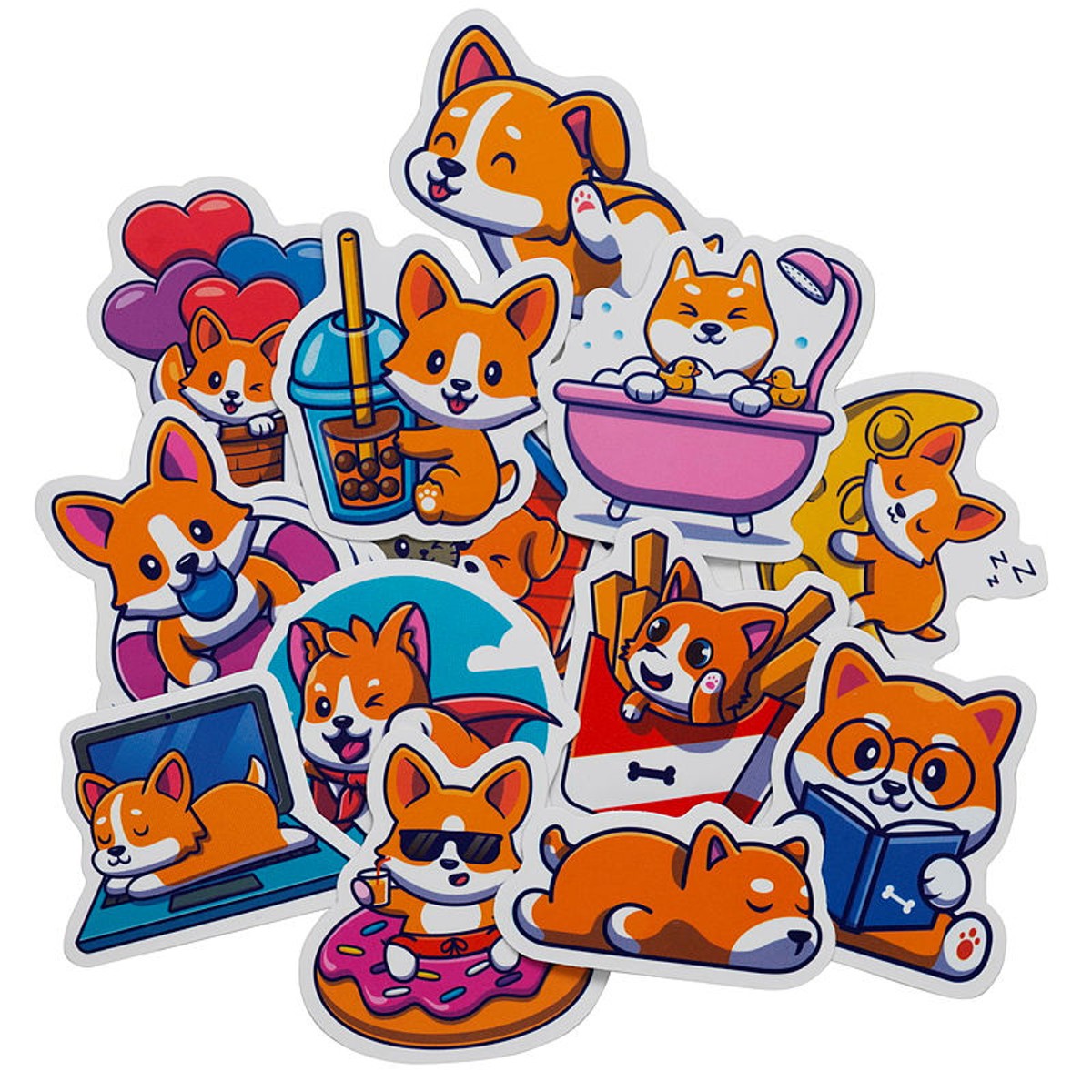 Big stickers set - 50 stuks - corgi's