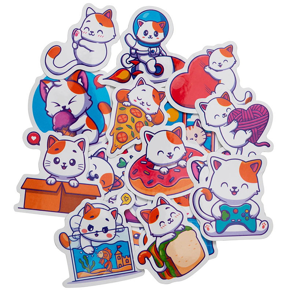 Big stickers set - 50 stuks - katten