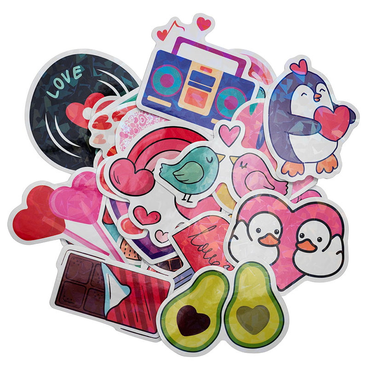 Extra big stickers set - 50 stuks - love