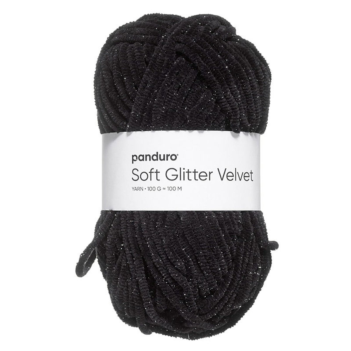 Panduro garen Velvet Glitter - zwart