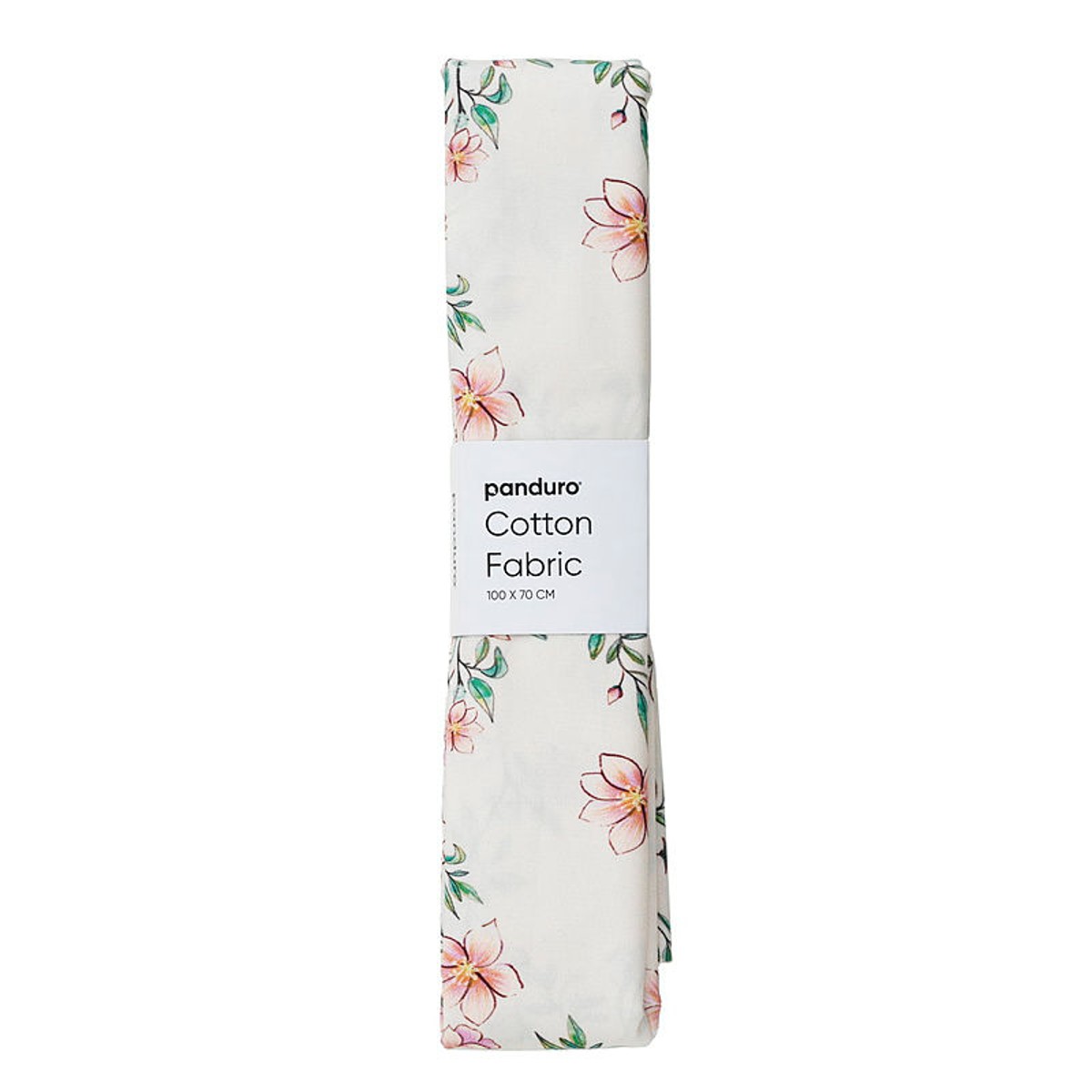 Stof katoen - 100x70 cm - bloemen crème