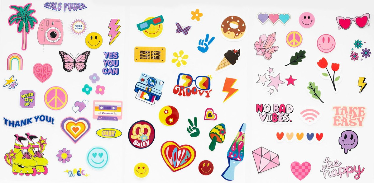 Iron-on plaatjes - vinyl - 3 vellen