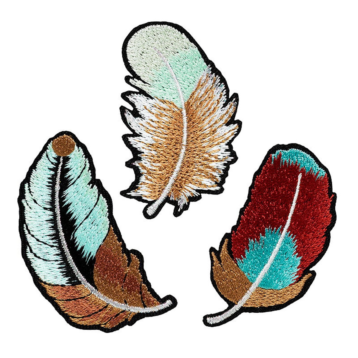 Iron-on plaatjes - 3 stuks - veren