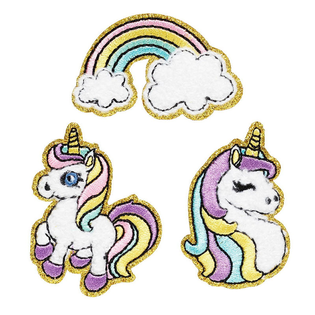 Iron-on plaatjes - 3 stuks - eenhoorns