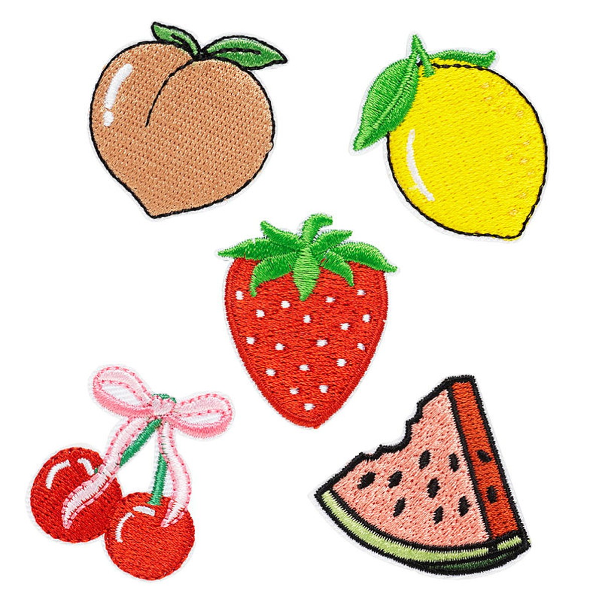 Iron-on plaatjes - 5 stuks - fruit