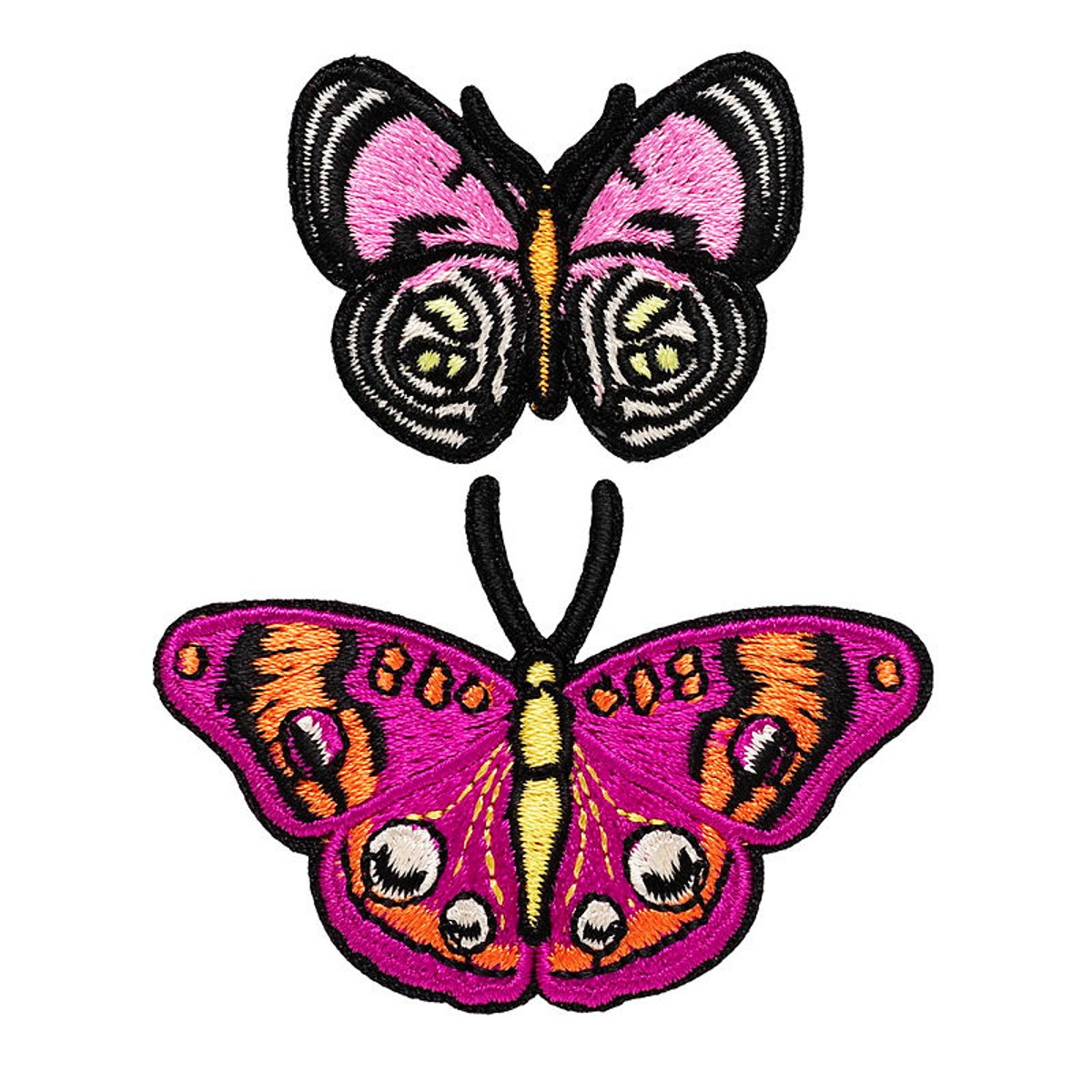 Iron-on plaatjes - 2 stuks - vlinders