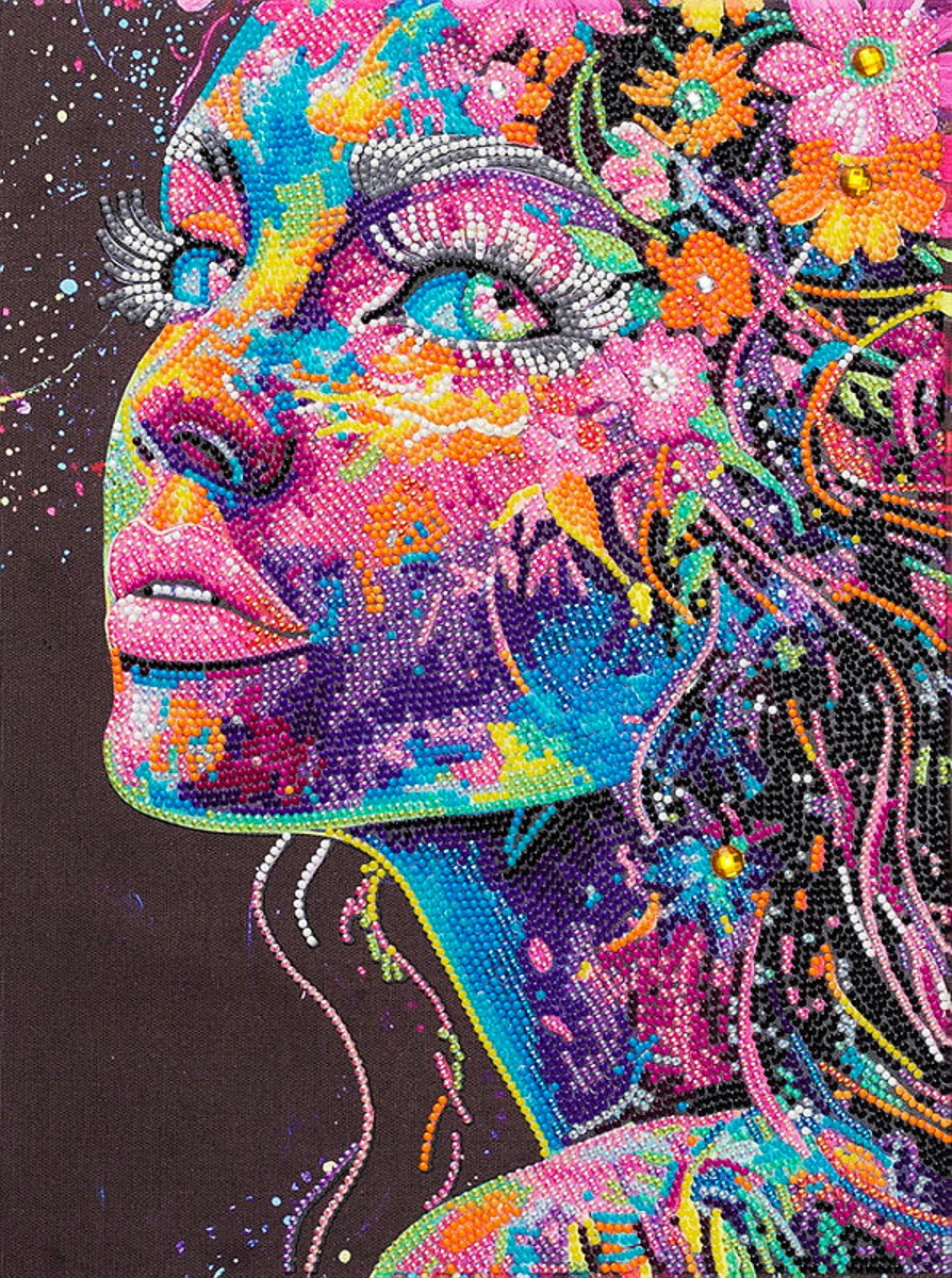 Diamond painting kit - 30x40 cm - neon meisje