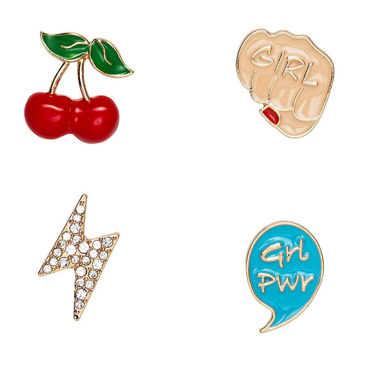 Broche pins - 4 stuks - girl power