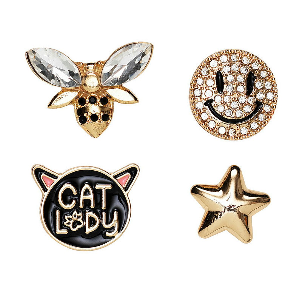 Broche pins - 4 stuks - smiley set