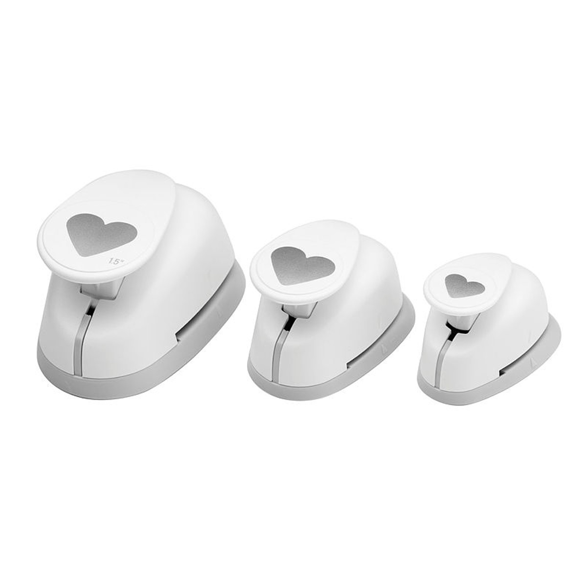 Figuurponzen set - 3 stuks - hartjes