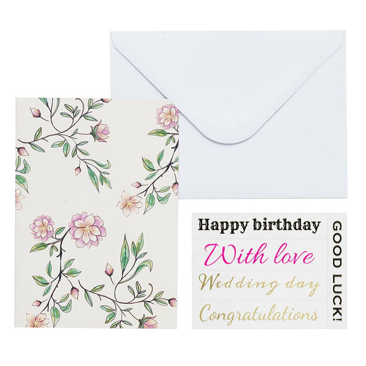 Wenskaart set - A5 - bloemknop
