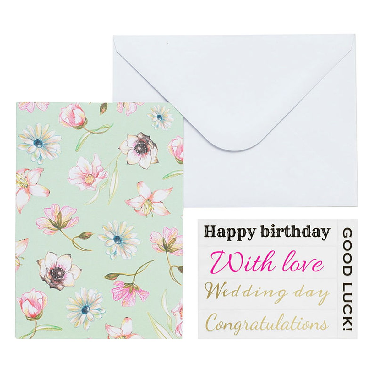 Wenskaart set - A5 - bloemen