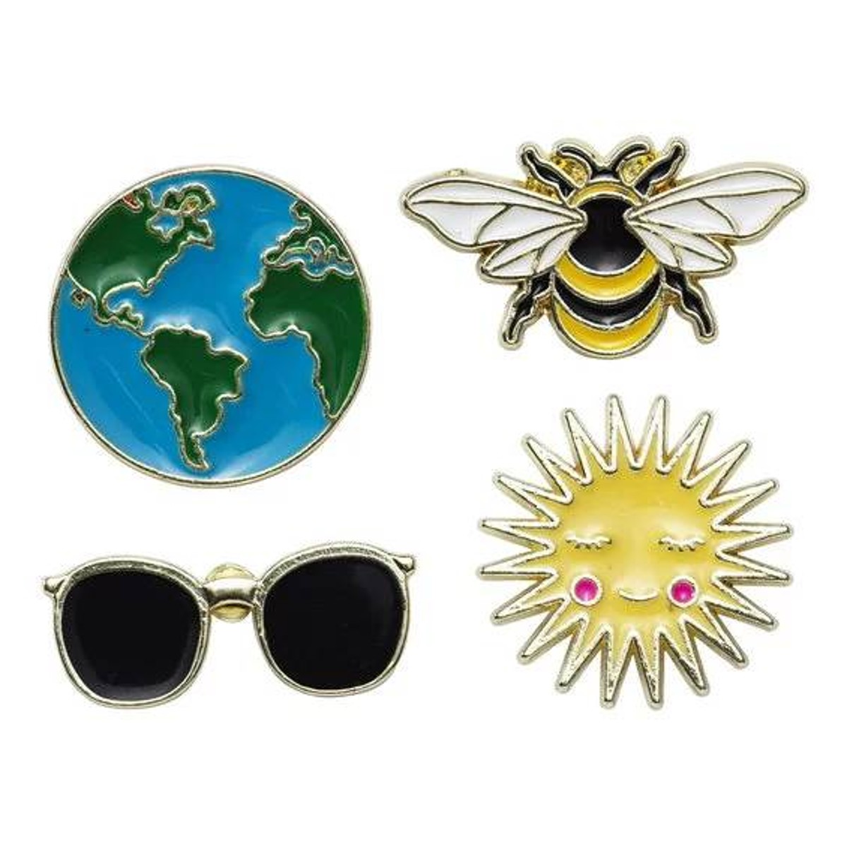 Broche pins - 4 stuks - milieu