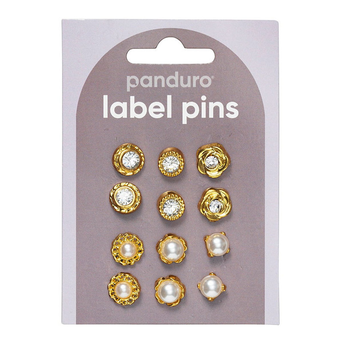 Broche pins - 12 stuks - goudkleurig