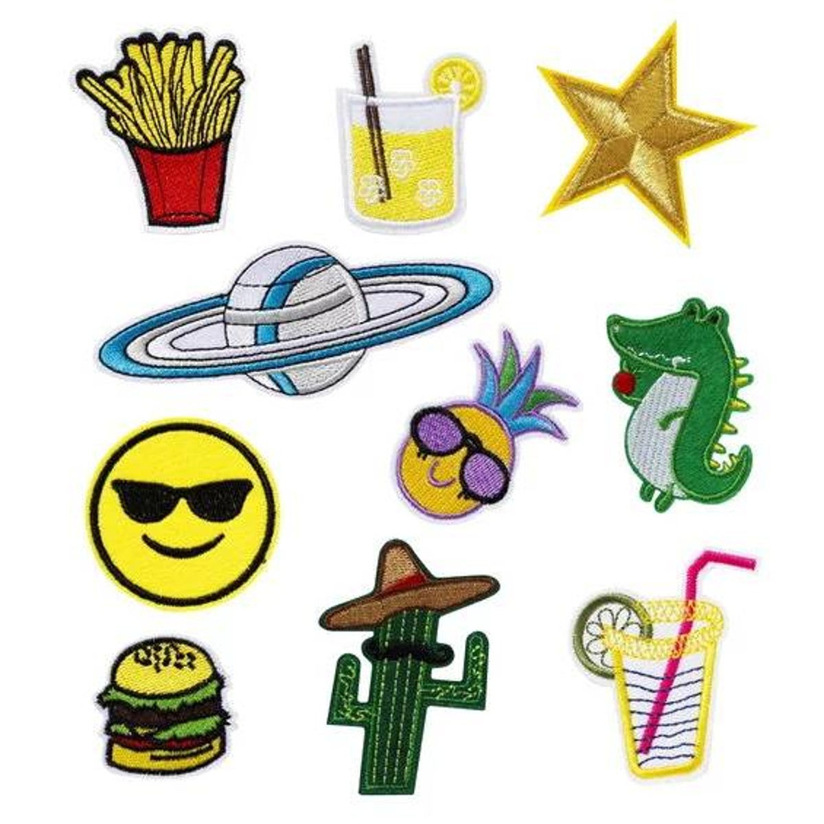 Iron-on plaatjes - 10 stuks - pop art