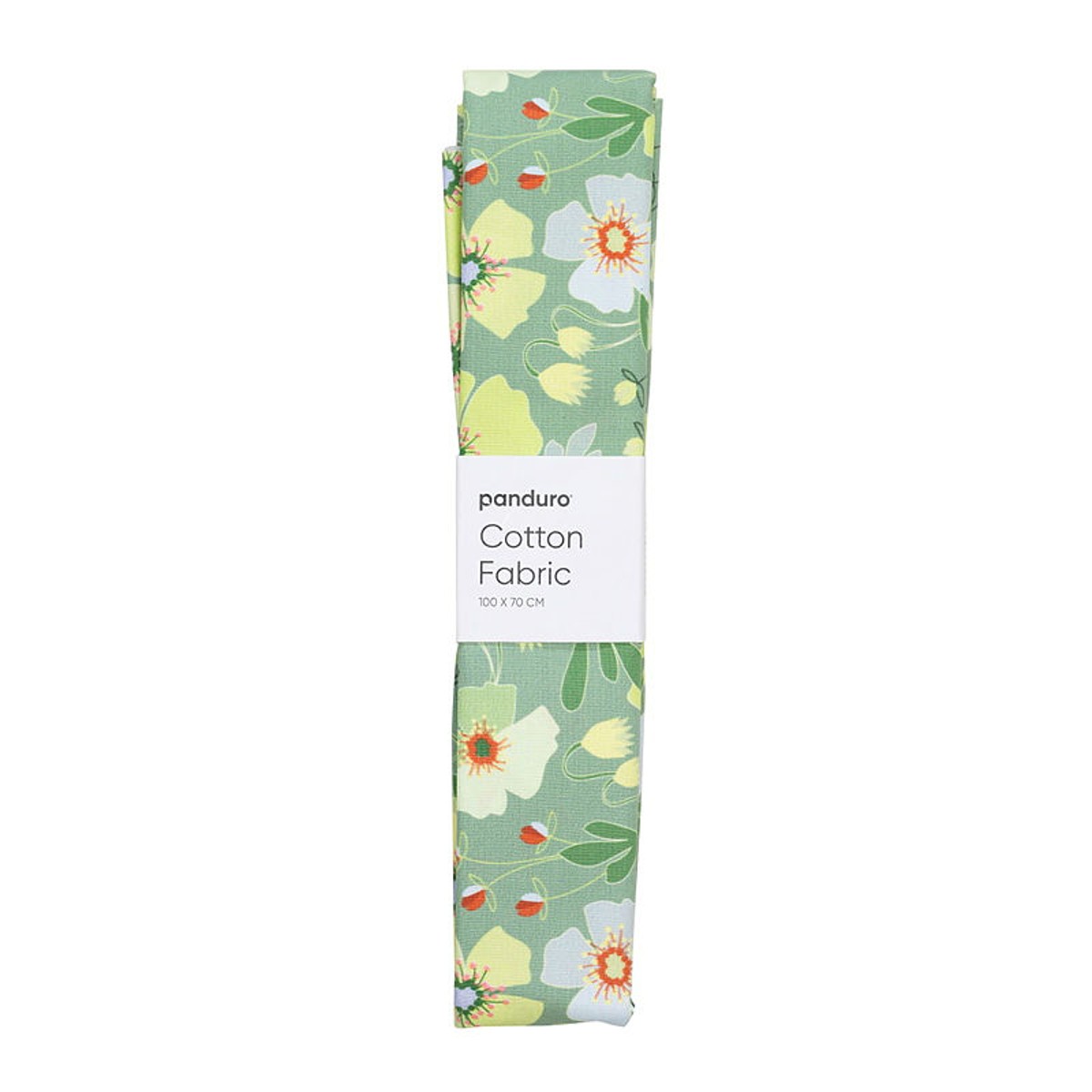 Stof katoen - 100 x 70 cm - flower green