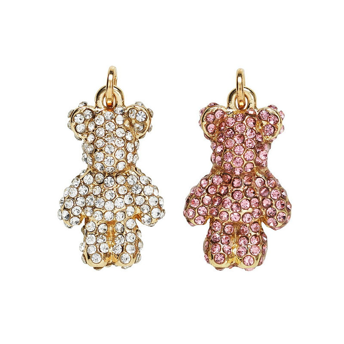 Hangers - 2 stuks - rhinestone beren