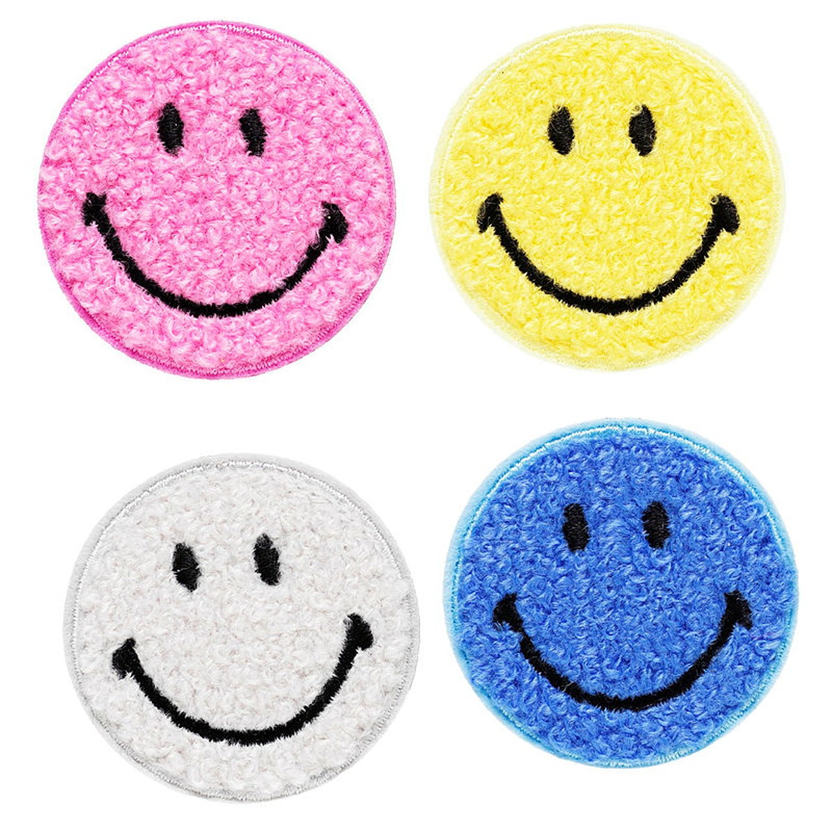 Iron-on plaatjes - 4 stuks - smiley