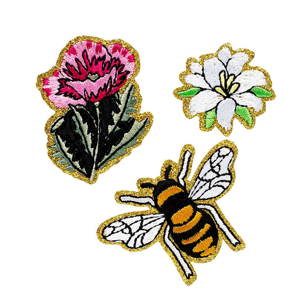 Iron-on plaatjes - 3 stuks - garden