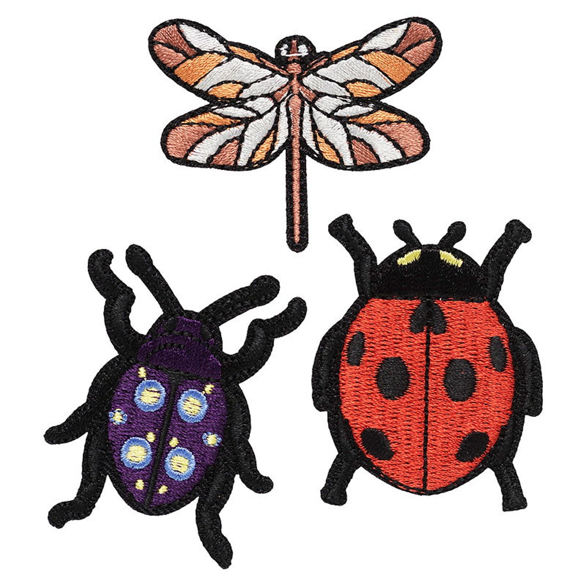 Iron-on plaatjes - 3 stuks - insecten