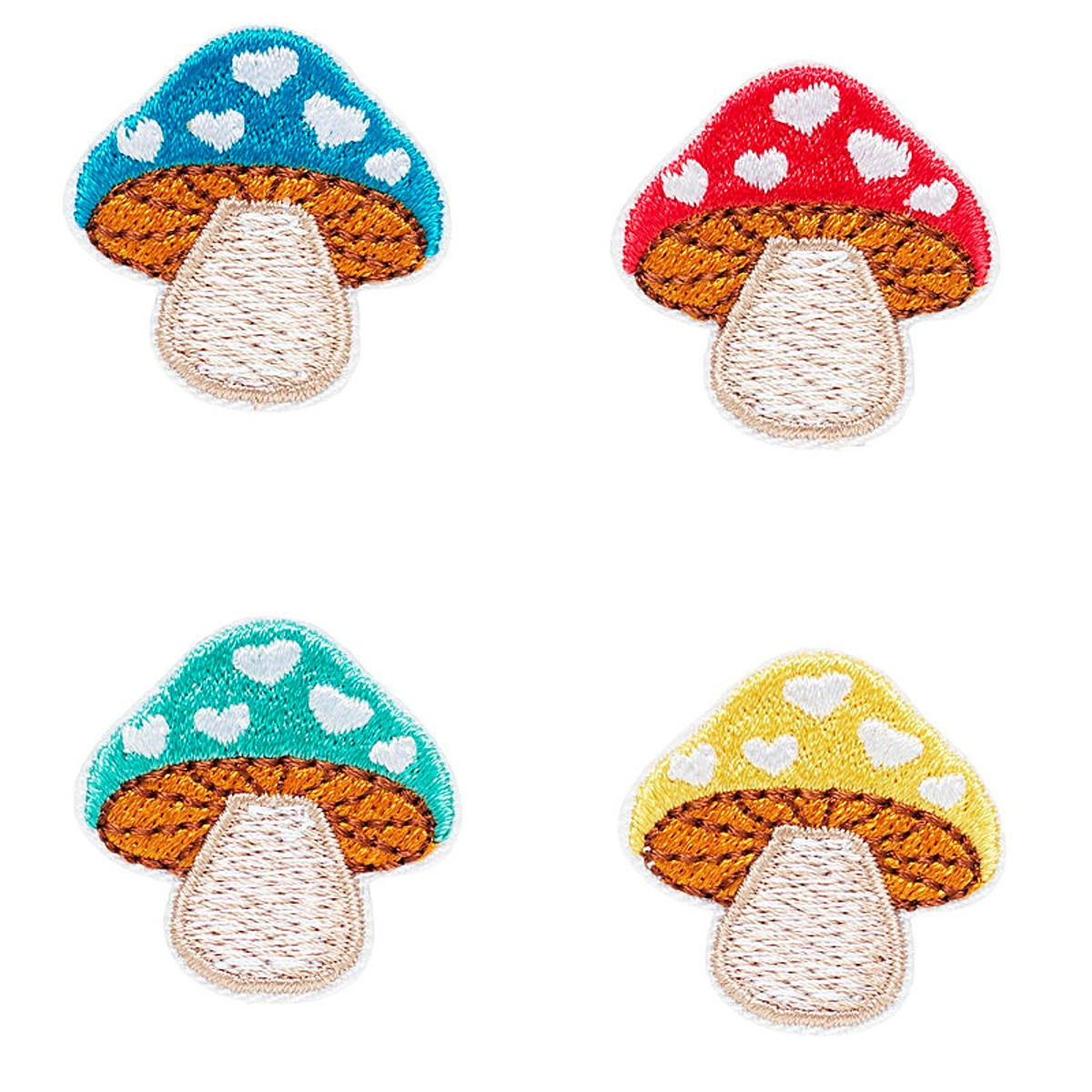 Iron-on plaatjes - 4 stuks - paddenstoel