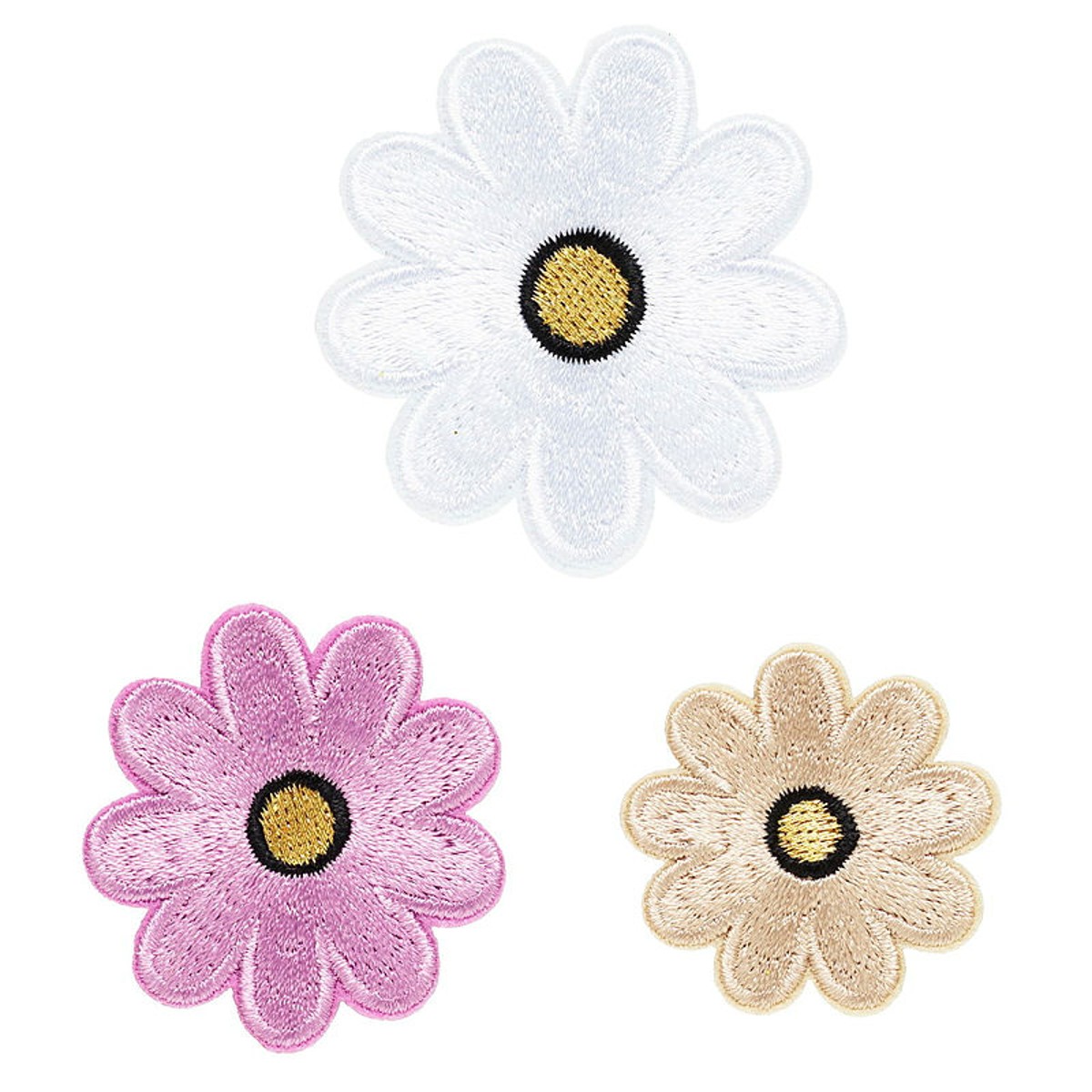 Iron-on plaatjes - 3 stuks - madeliefjes