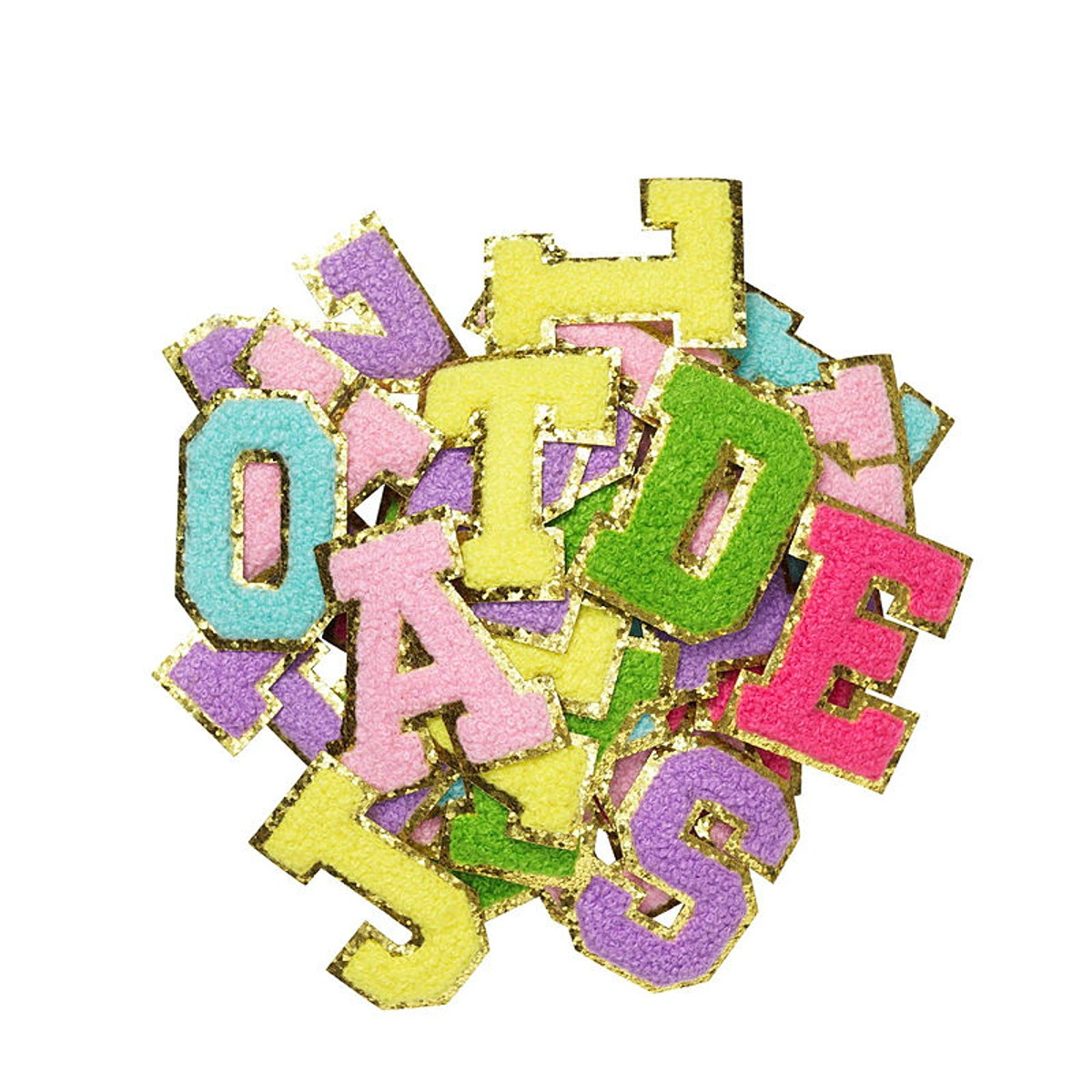 Iron-on letters - 40 stuks - kleurrijke mix