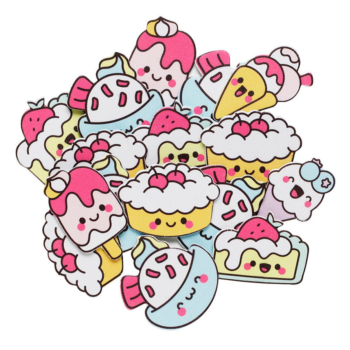 Funky Foam stickers - cute food