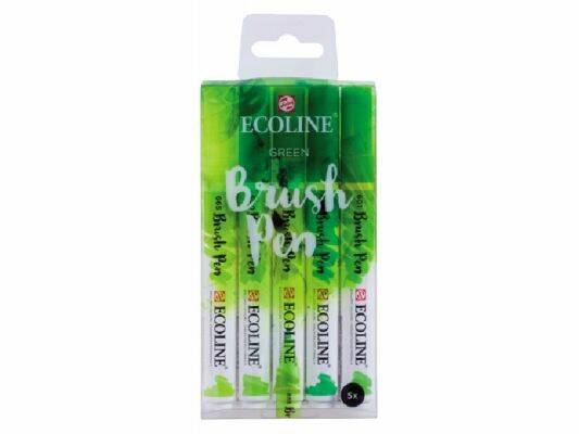 Overleving ideologie Begrijpen Ecoline Brush Pen set - 5 stuks - groentinten