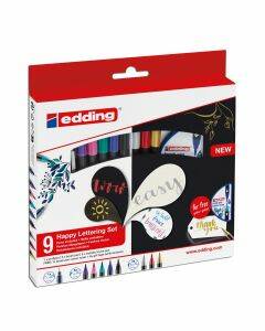 edding 1340/1800 Happy Lettering set - 9 pennen + tags